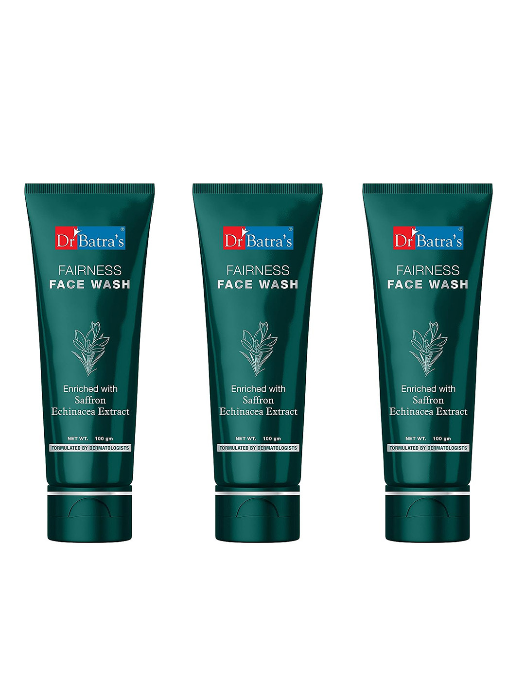 Dr. Batras Set Of 3 Fairness Face Wash Enriched With Saffron & Echinacea Extract-100g Each