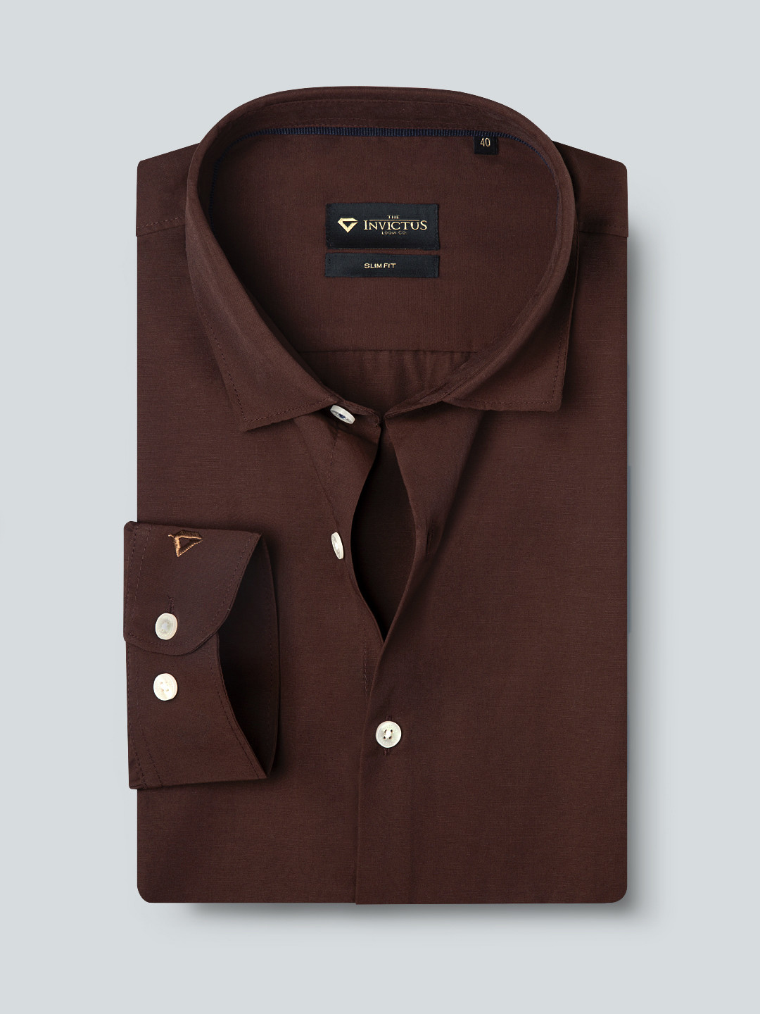INVICTUS Men Easy Care Brown Formal Shirt