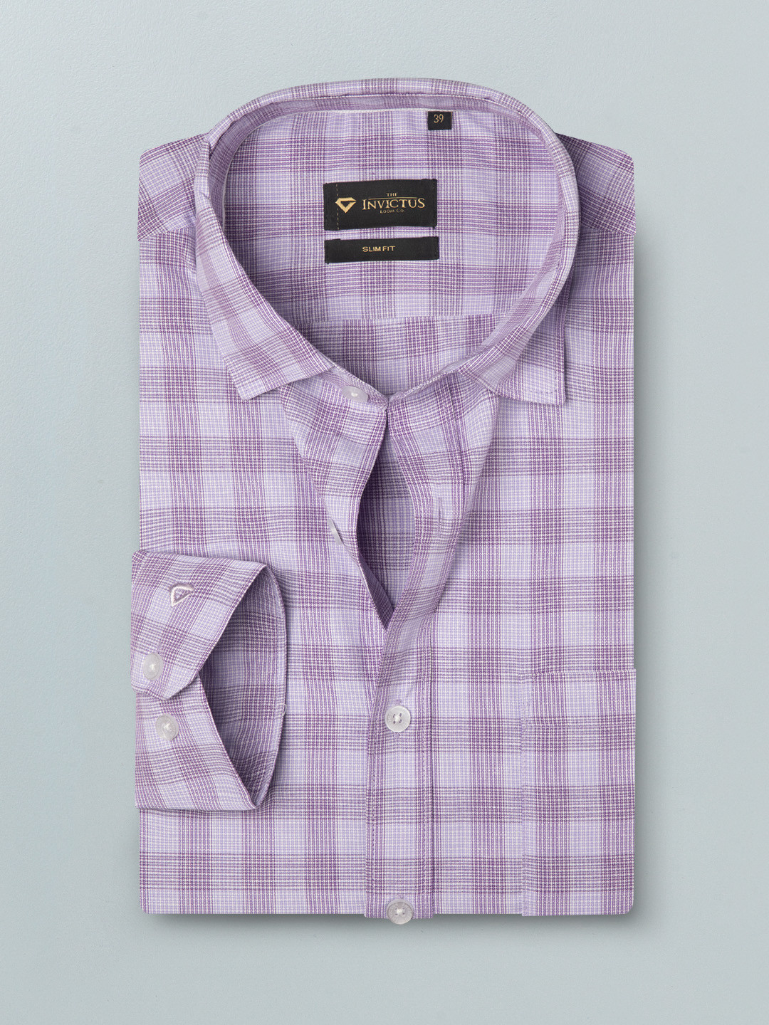 INVICTUS Men Easy Care White Checked Formal Shirt