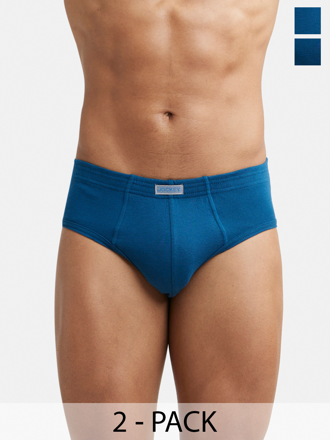Pack Of 2 Super Combed Cotton Rib Solid Brief with StayFresh Treatment-1009