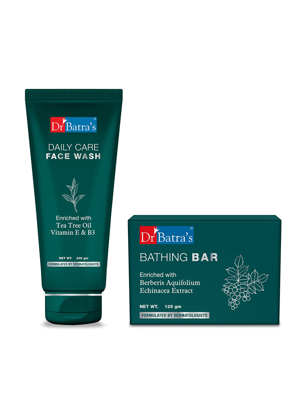 Dr. Batras Combo Of Daily Care Face Wash 200g & Bathing Bar 125g