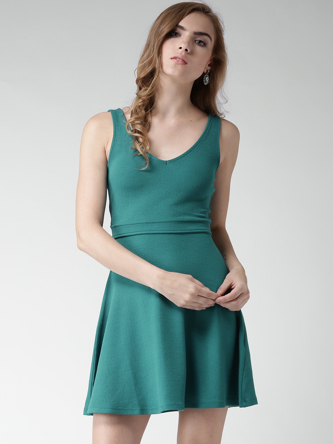 Buy FOREVER 21 Teal Green Skater Dress Dresses for Women 1337251