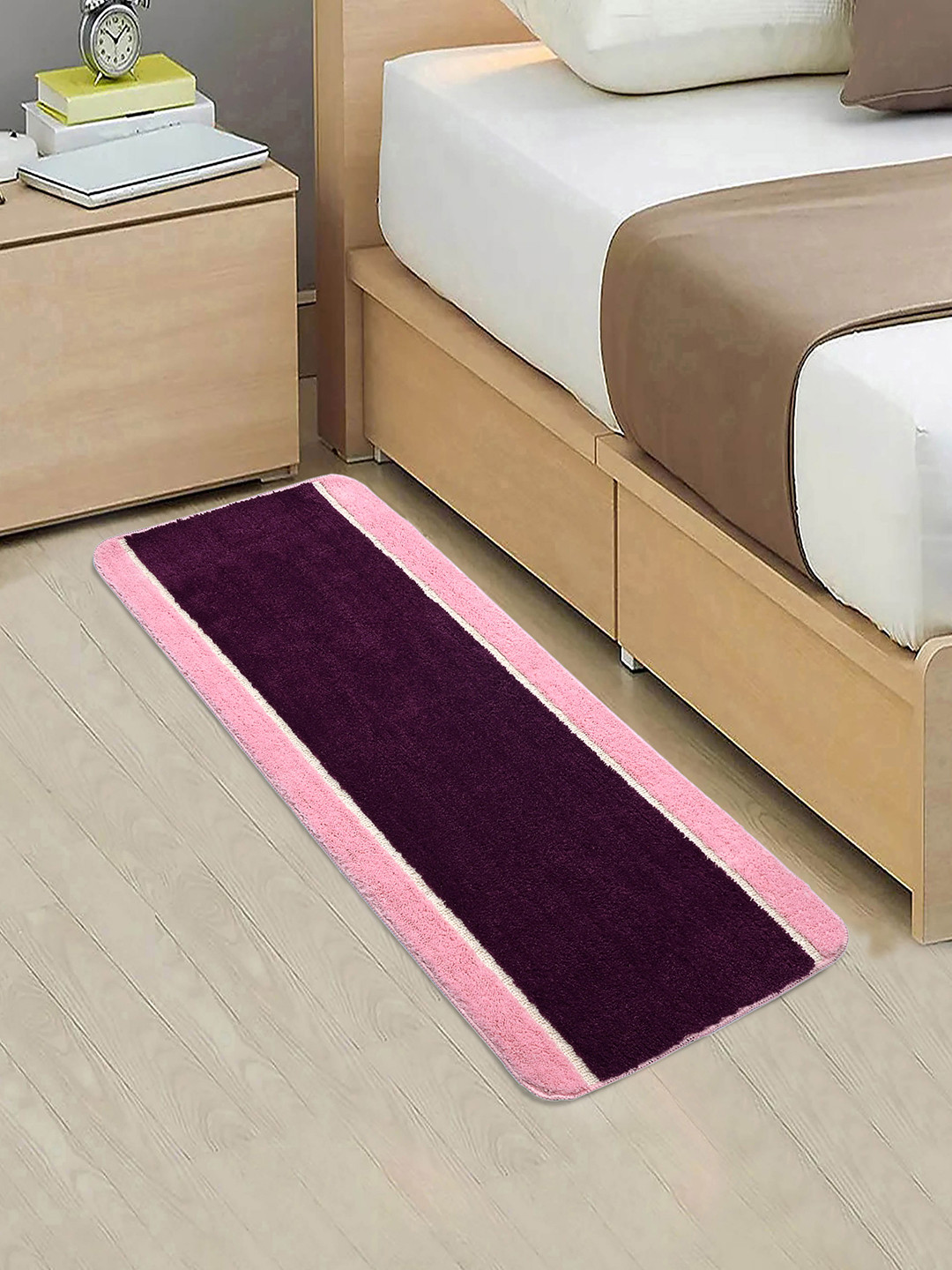 Saral Home Purple & Pink Solid Anti-Skid Floor Runner