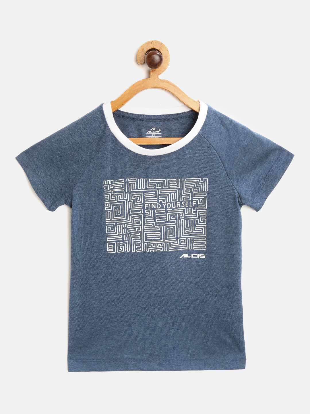 Alcis Girls Teal Blue & White Printed Slim Fit Outdoor T-shirt