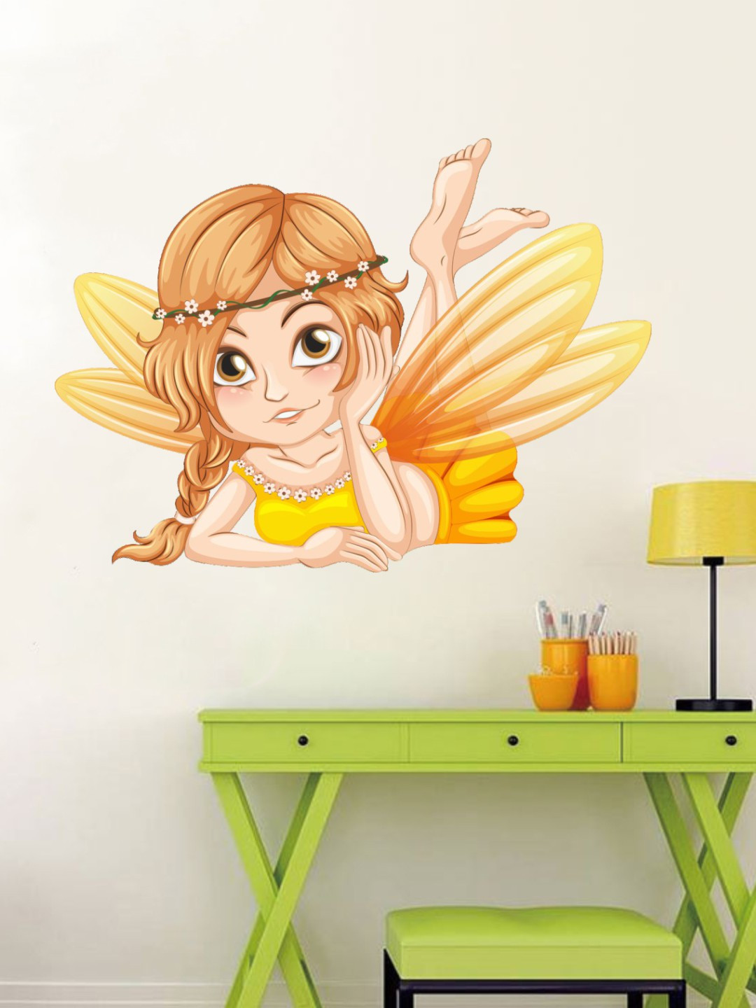 ZRI Pink & Green Floral Wall Sticker