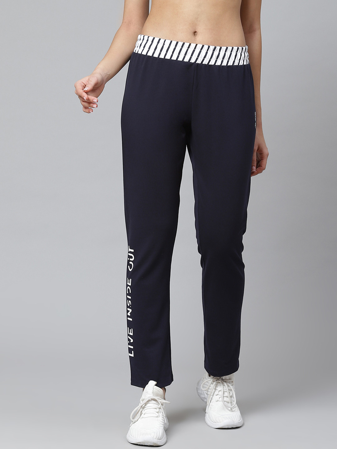 Alcis Women Navy Solid Training Track Pants