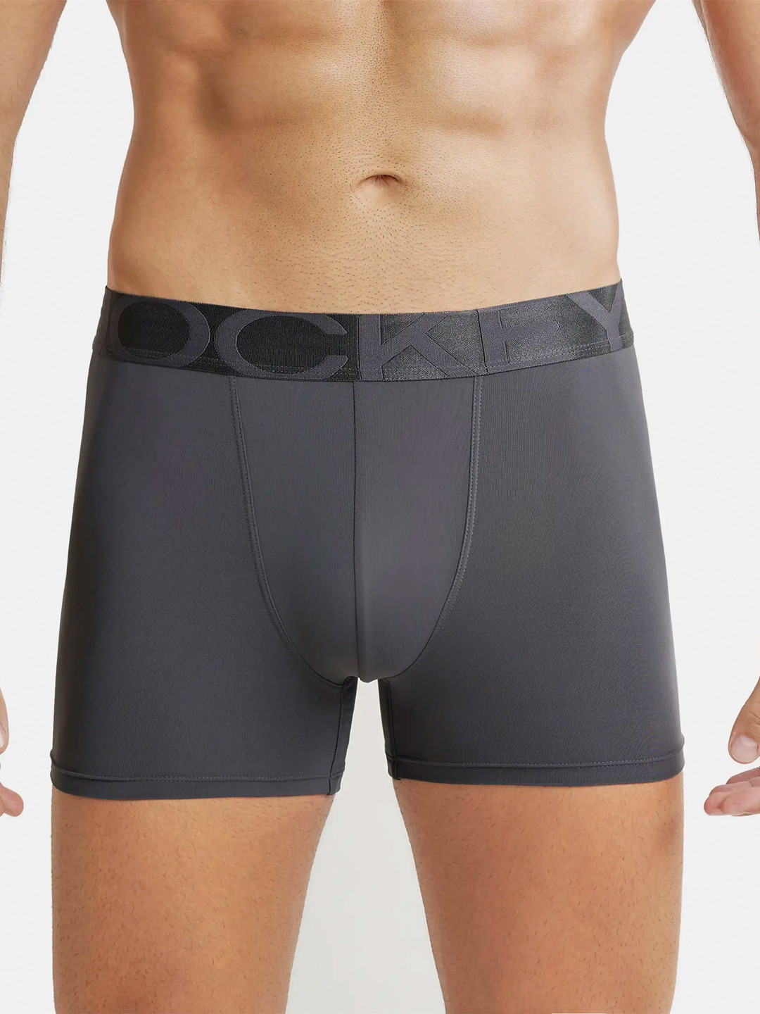 Jockey International Collection Men Charcoal Grey Solid Trunks IC28
