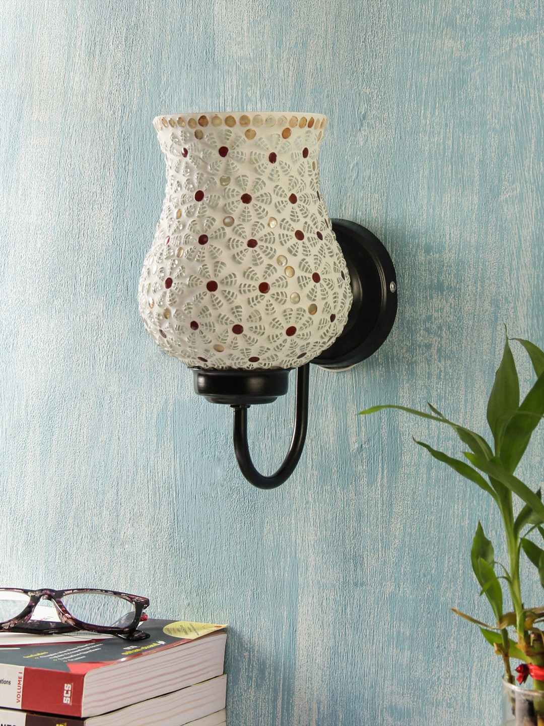 Devansh White Solid Contemporary Mosaic Wallchiere