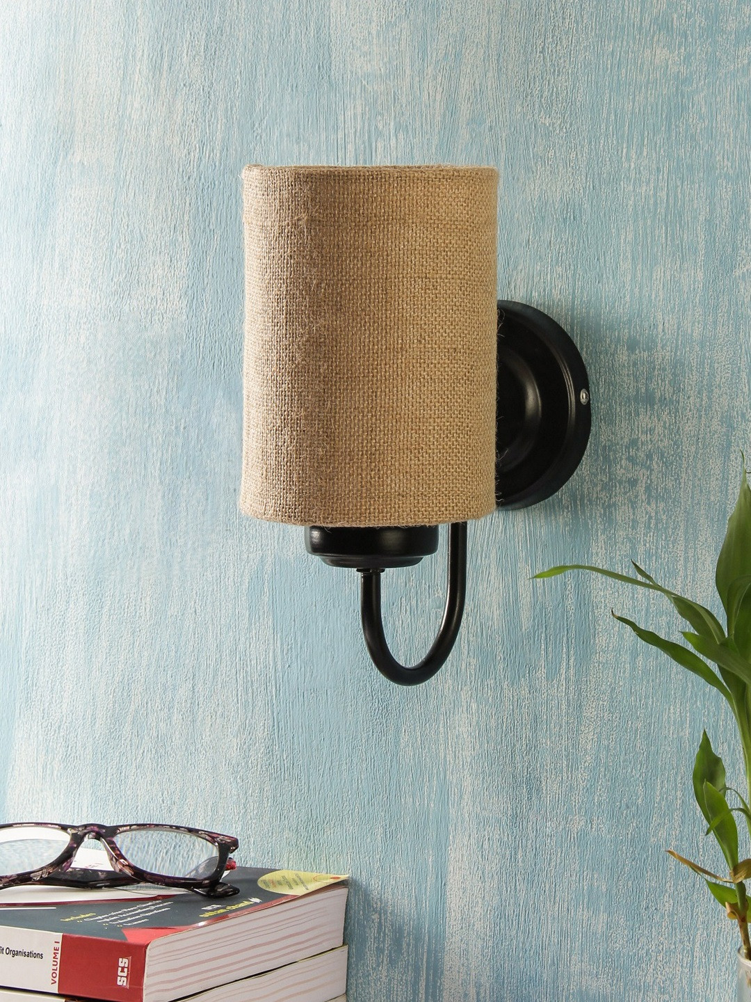 Devansh Beige Solid Contemporary Jute Wallchiere