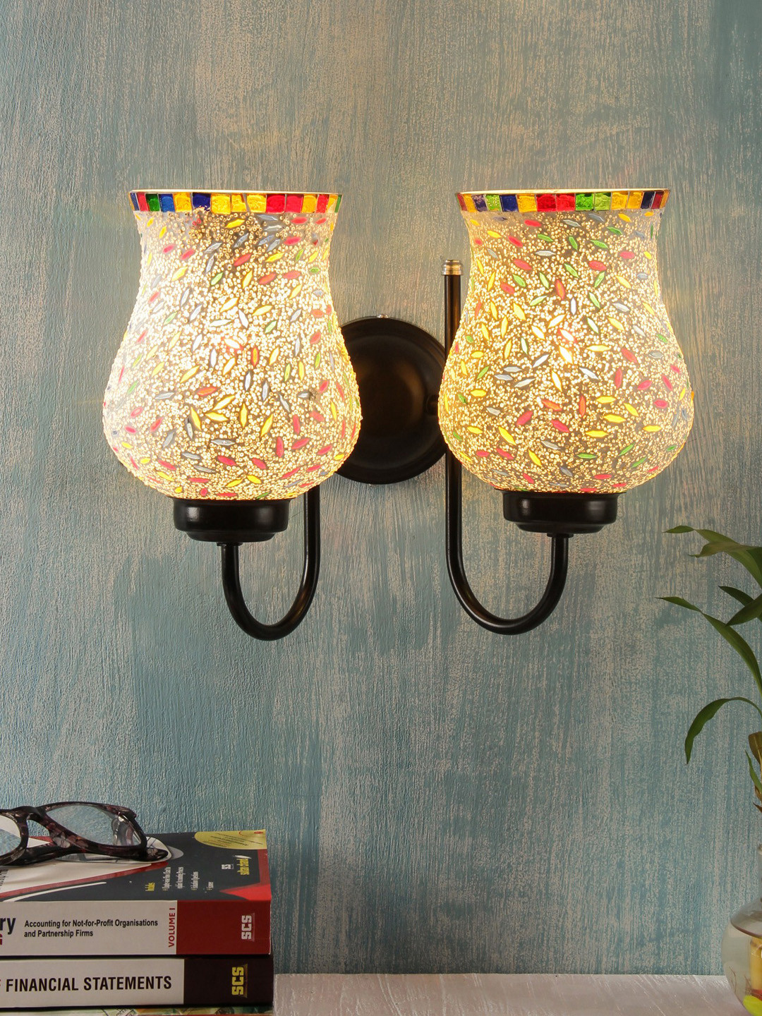 Devansh white & Yellow Self Designed Traditional Wallchiere