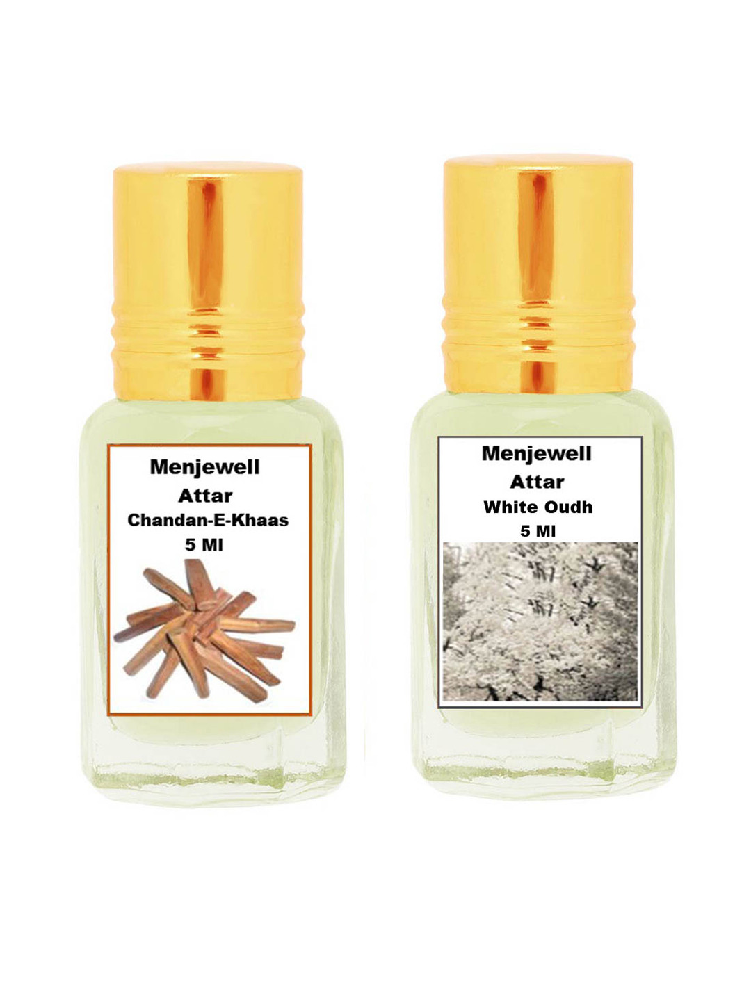 Menjewell Chandan-E-Khaas & White Oudh Attar Perfume Each 5ml