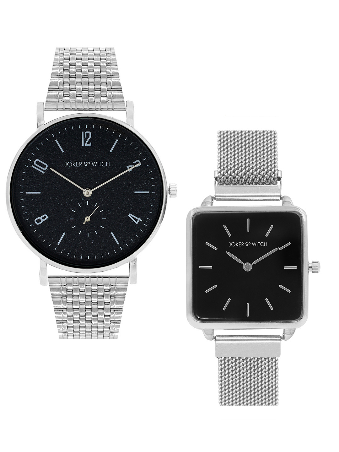 JOKER & WITCH Black Noah & Elle Couple Watches JWCW73