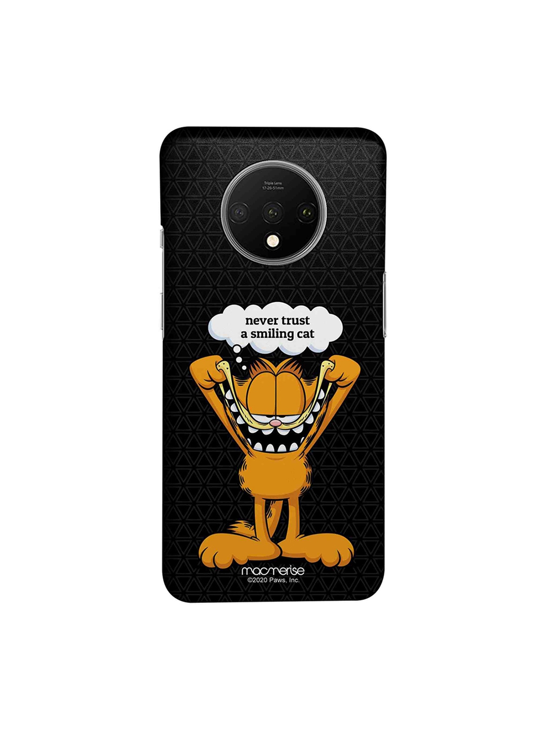 macmerise Black Smiling Garfield OnePlus 7T Back Cover