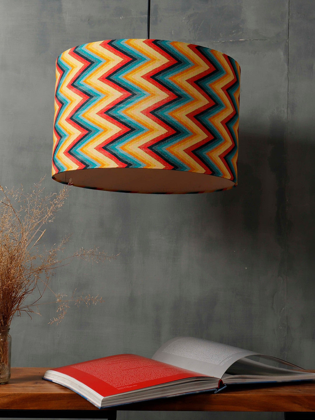 Grated Ginger White & Yellow Printed Quirky Hanging Lamp Shade