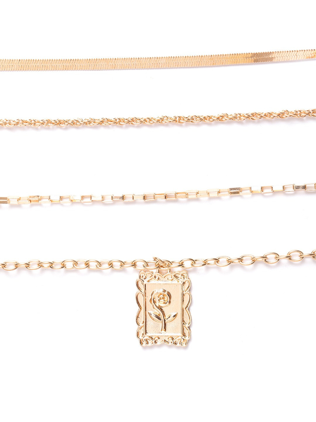 Jewels Galaxy Set of 4 Gold-Plated Bracelets cum Anklets