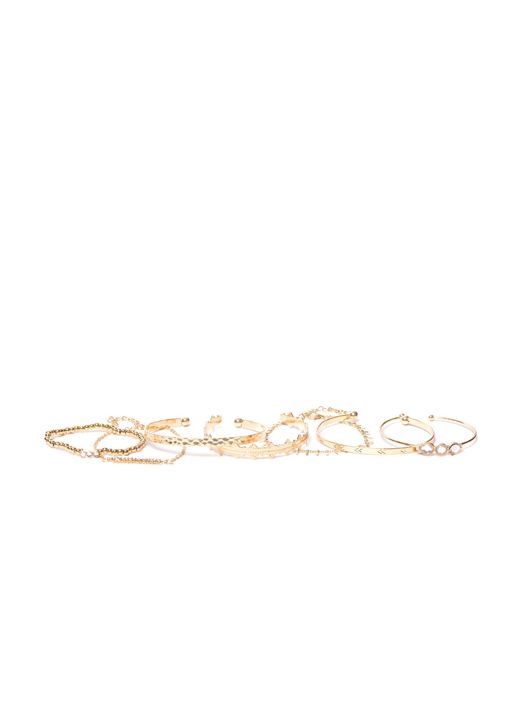 Jewels Galaxy Set of 7 Gold-Plated Bracelets