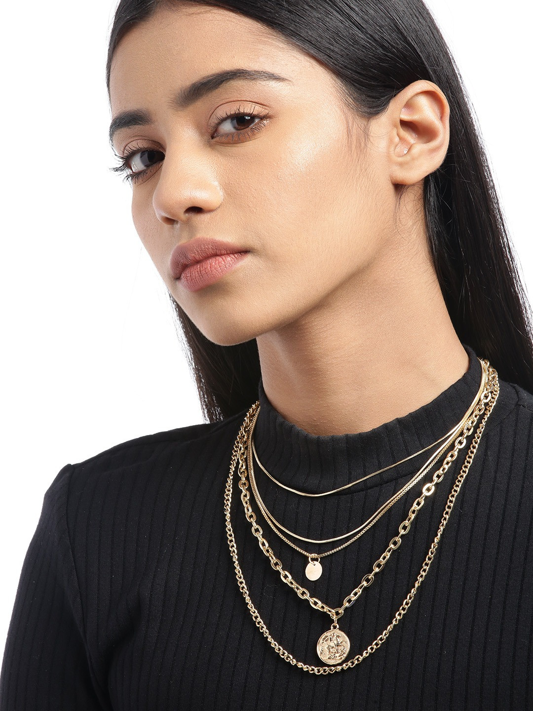 Jewels Galaxy Women Gold-Plated Set of 2 Layered Necklace