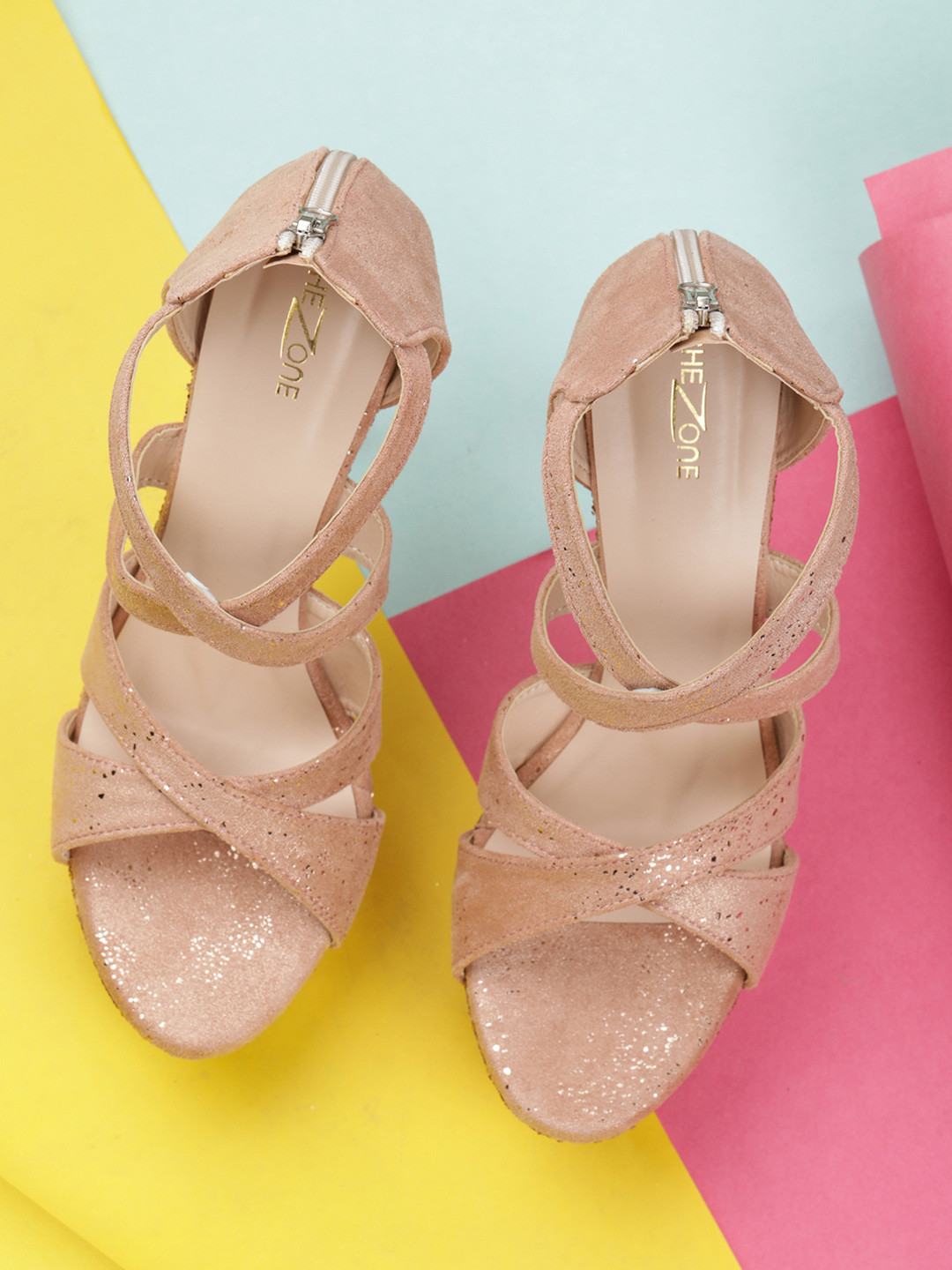 Shezone Women Peach-Coloured Solid Platforms