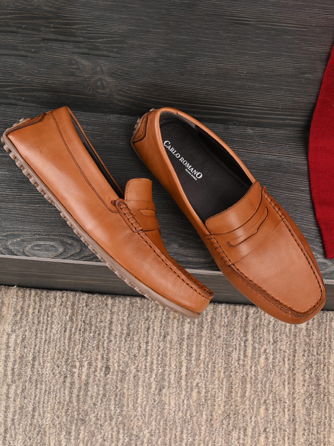 Mens tan driver on sale shoes