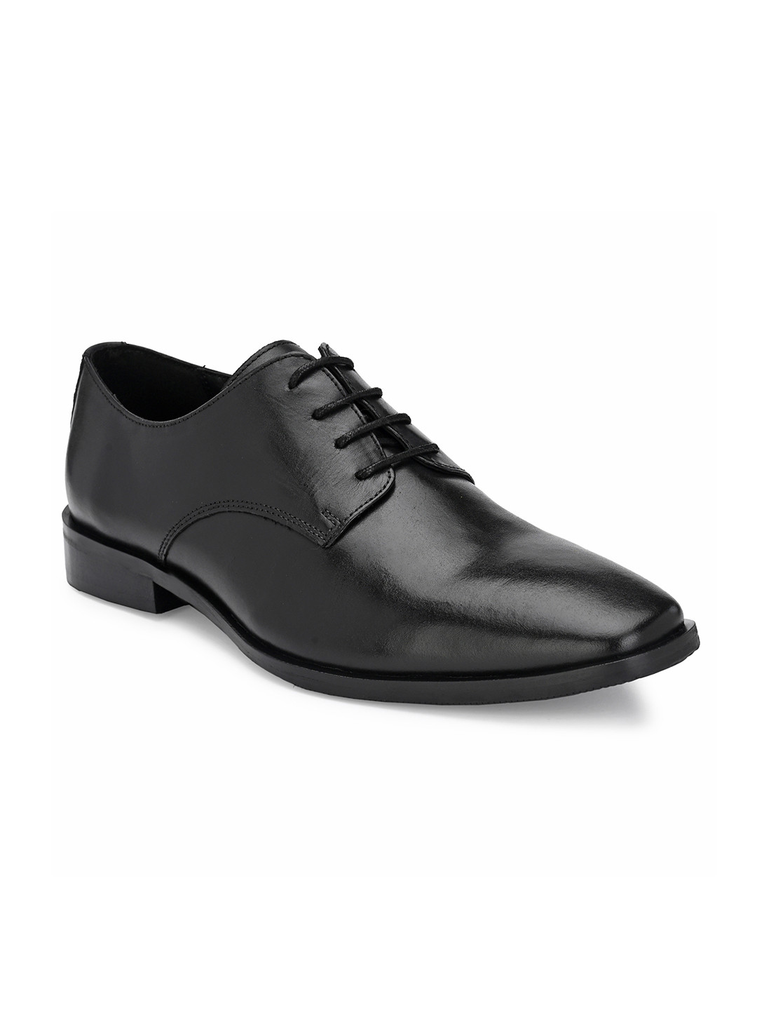 CARLO ROMANO Men Black Solid Leather Derbys