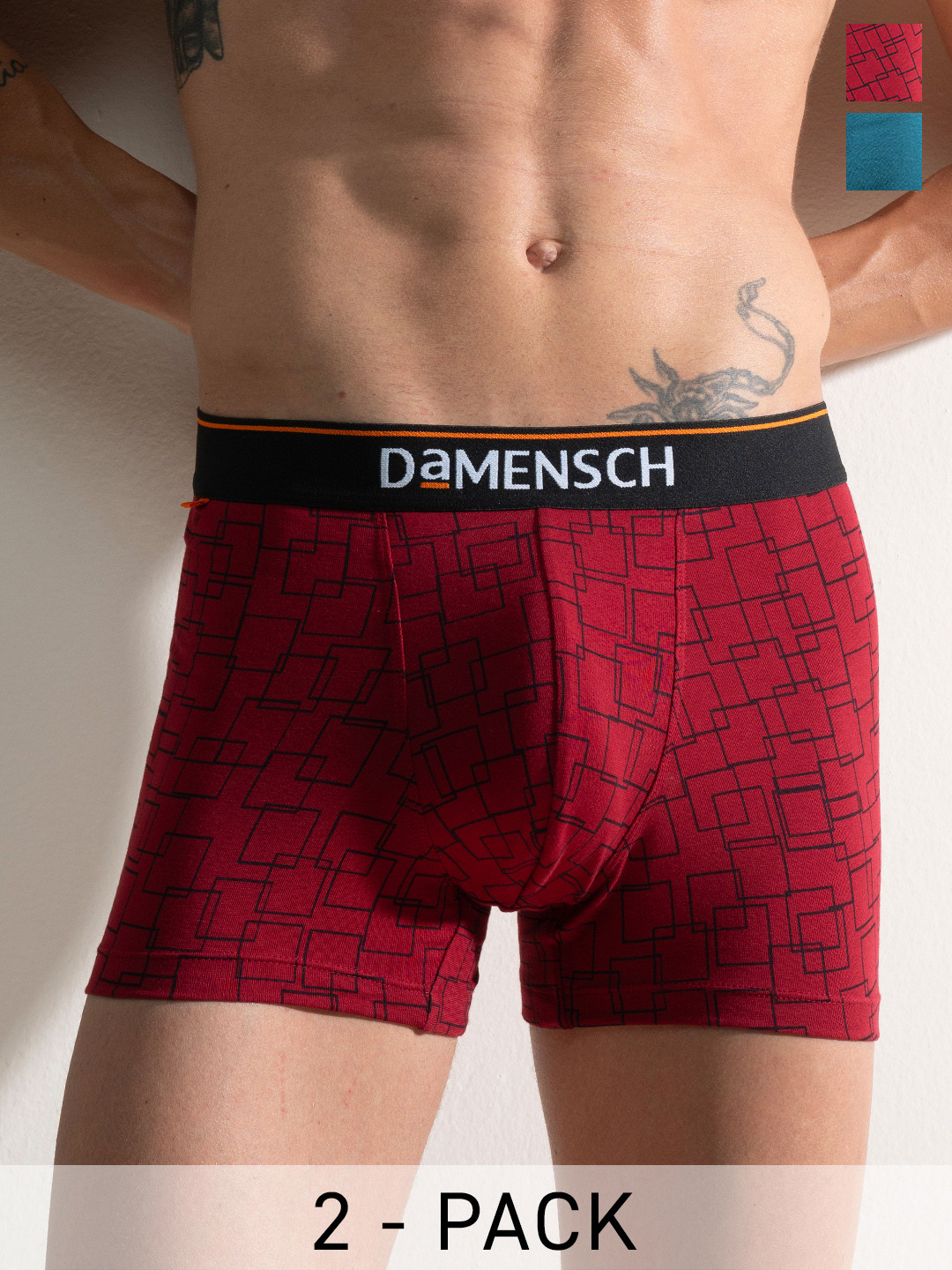 DAMENSCH Men Pack Of 2 Deo-Cotton Deodorizing Trunks DAM-CTM-T-SNR-IRB