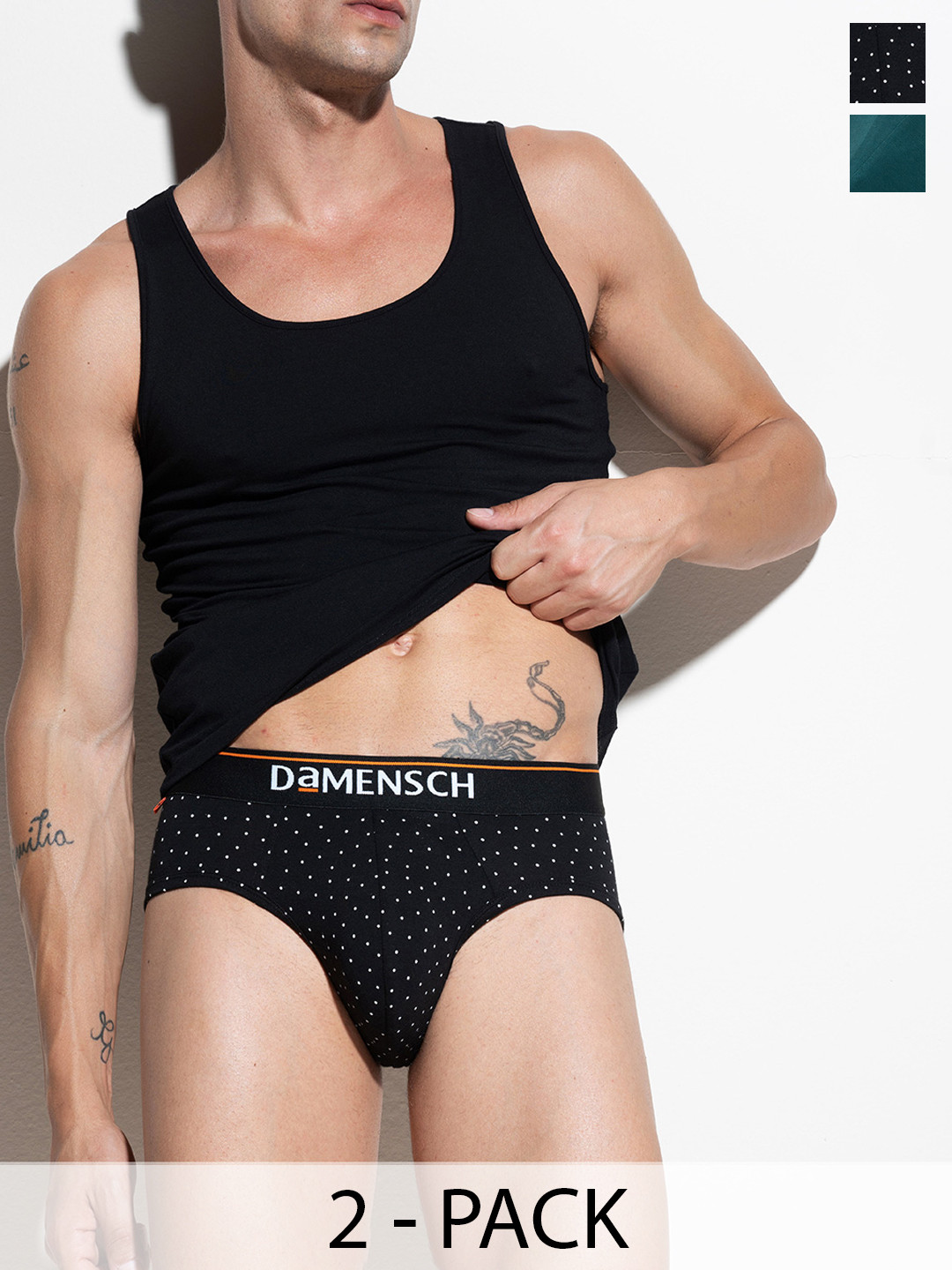 DAMENSCH Men Pack Of 2 Deodorizing Basic Briefs DAM-CTM-B-SPB-IRB