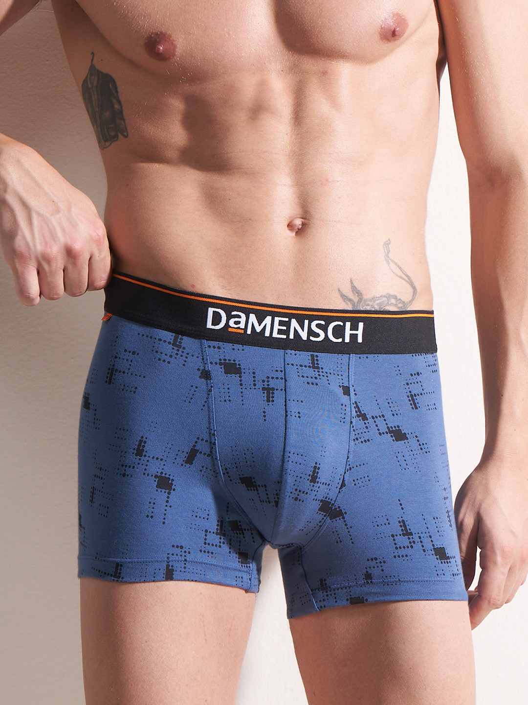 DAMENSCH Men Blue Printed Anti Bacterial Deodorizing Cotton Trunk DAM-CTP-T-MRB