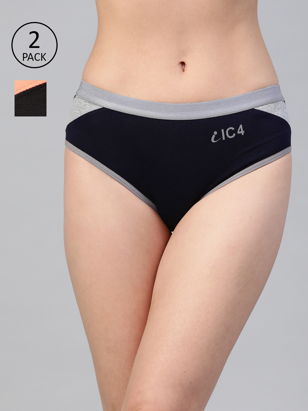 IC4 Women Pack of 2 Striped Hipster 0B-N-1006P2