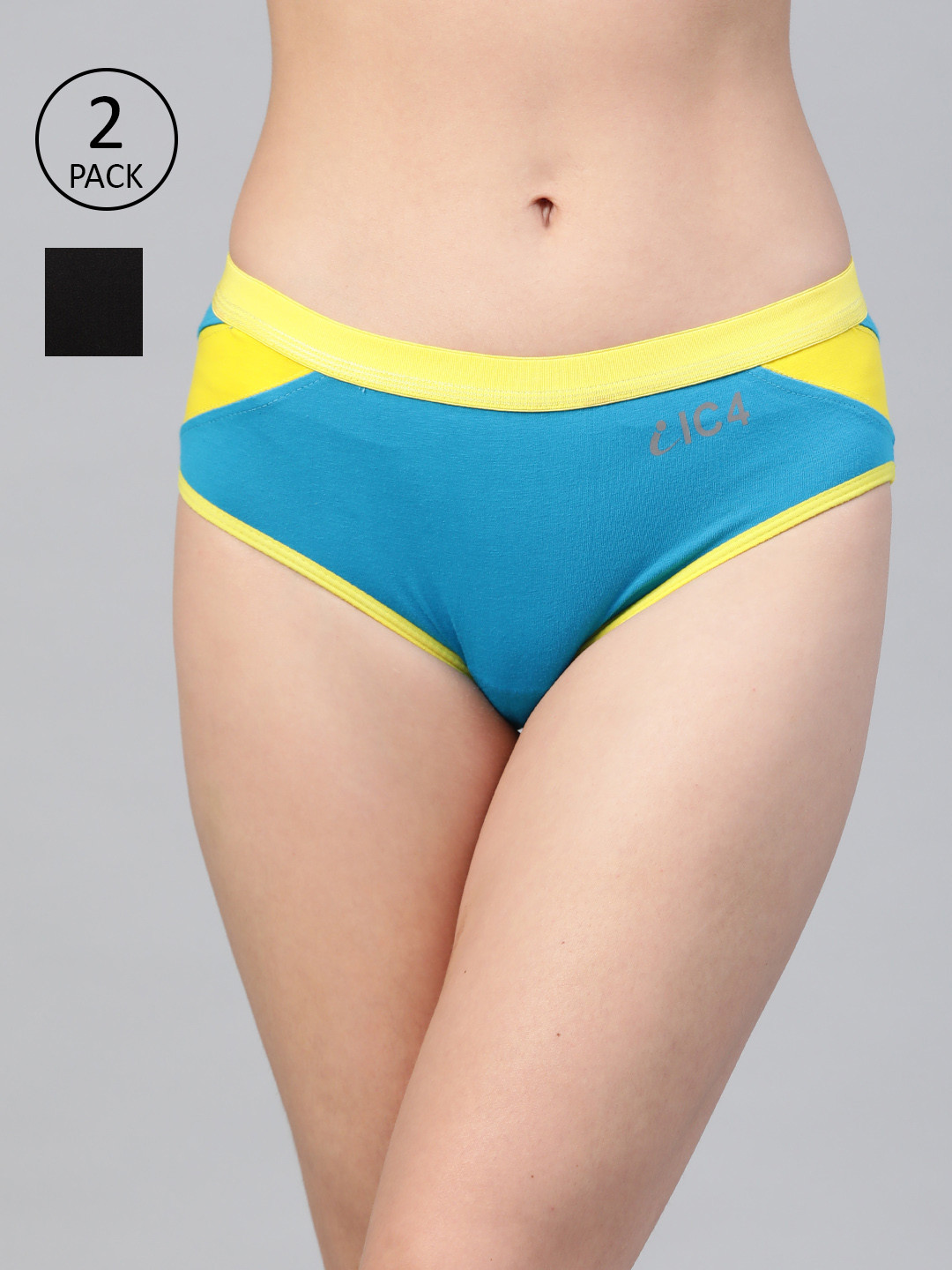 IC4 Women Pack of 2 Solid Hipster Briefs 0B-T-1006P2