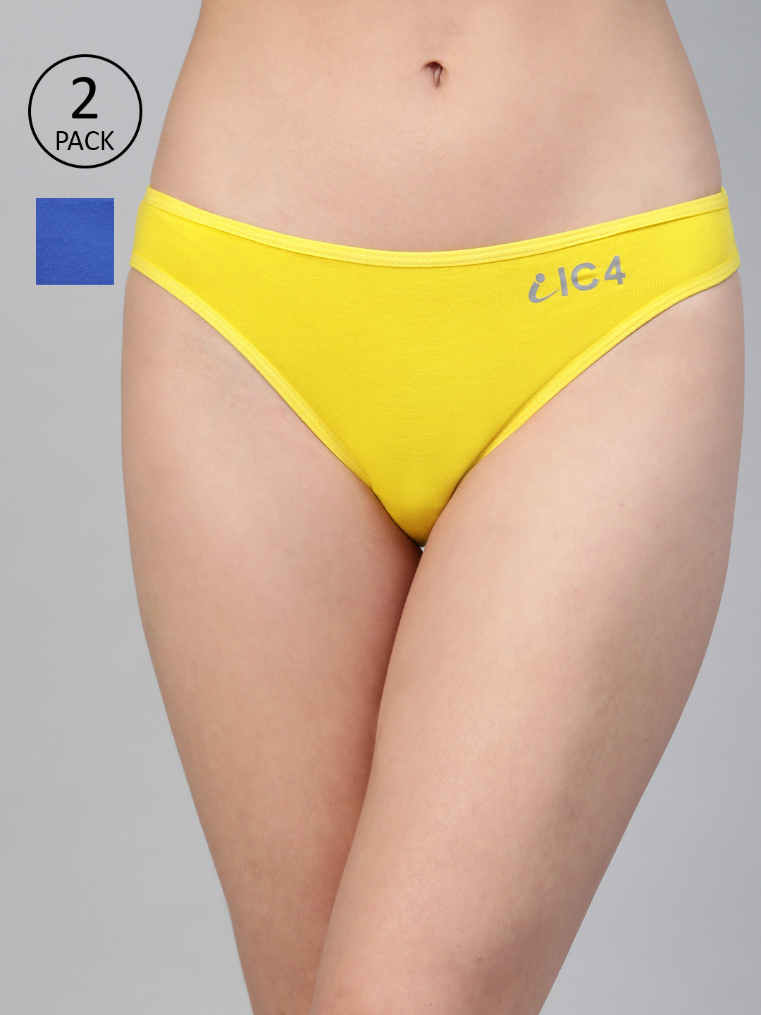 IC4 Women Pack of 2 Solid Bikini Briefs 0RB-Y-1001P2