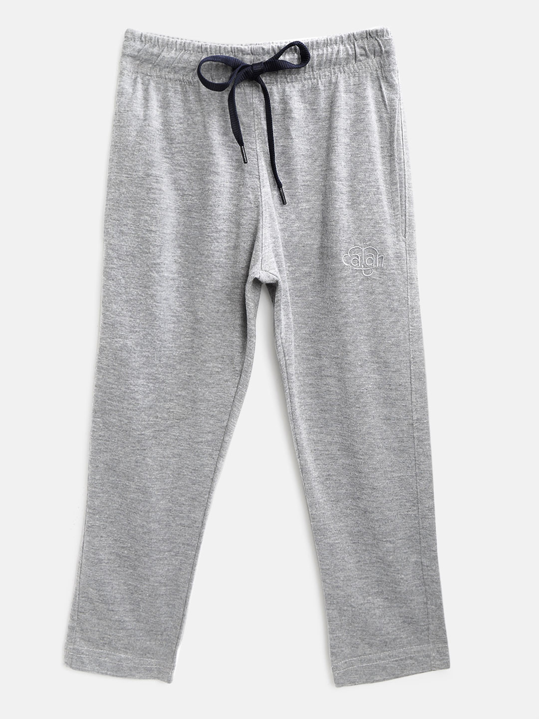 CHIMPRALA Kids Grey Melange Solid Cotton Antimicrobial Track Pants