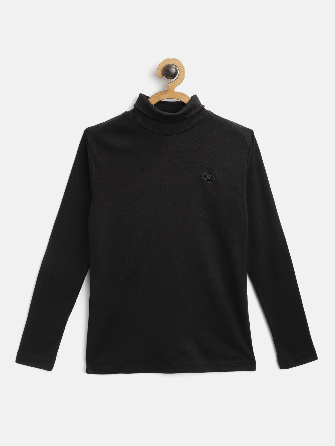 CHIMPRALA Kids Black Solid Winter Skivvy