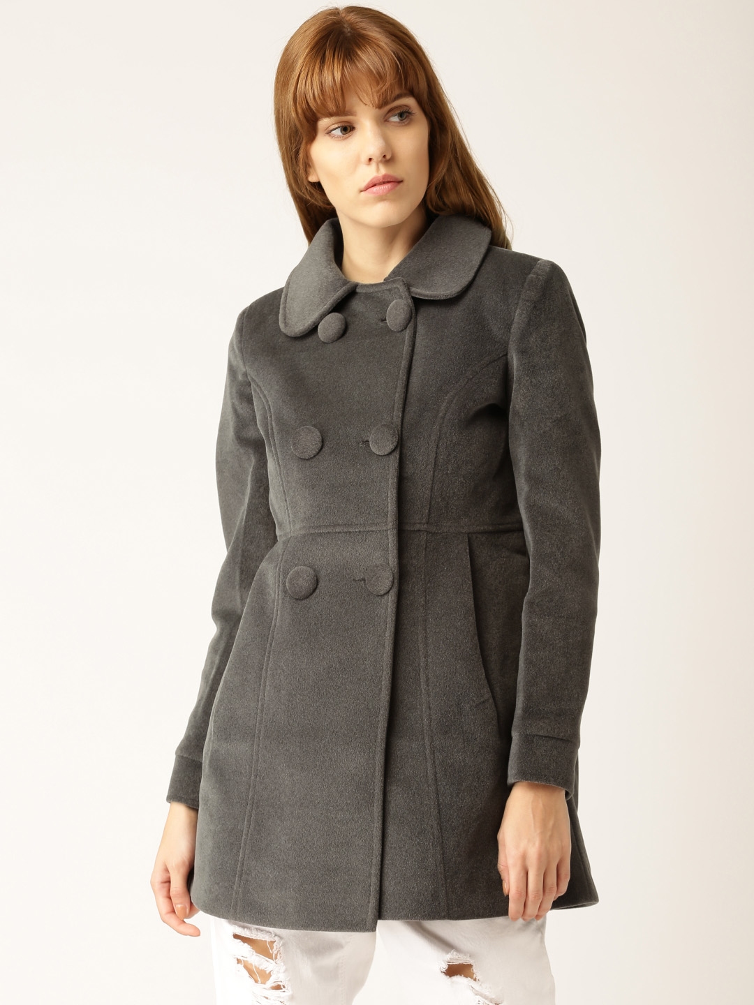 Miss selfridge grey outlet pea coat