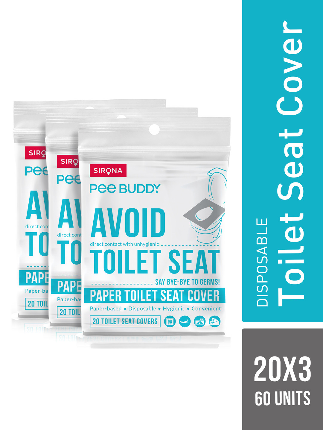 PEEBUDDY Set of 3 Flushable Toilet Seat Covers