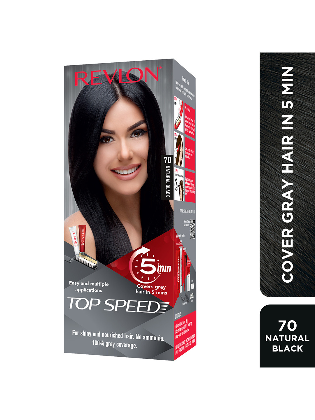 Revlon Top Speed Hair Color Small Pack - Natural Black 70