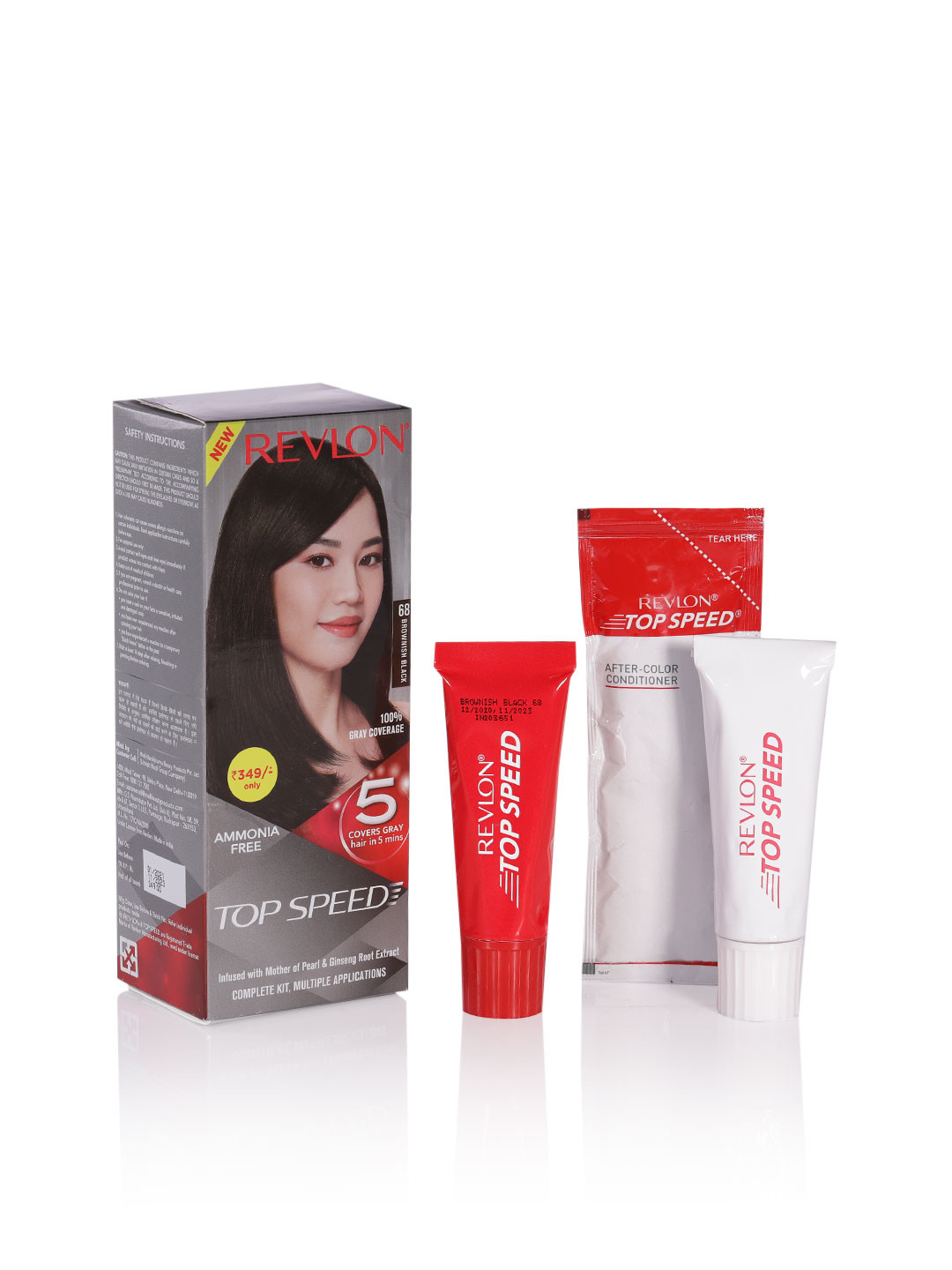 Revlon Top Speed Hair Color Small Pack - Brownish Black 68