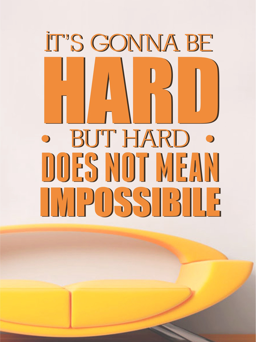 rawpockets Orange Hard Quotes Wall Stickers
