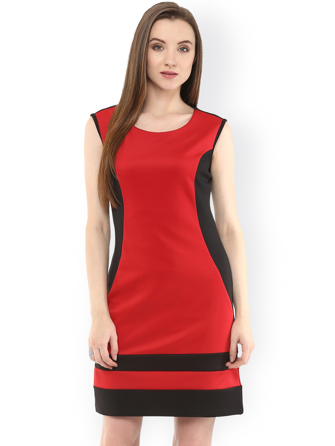 Zima Leto Red & Black Sheath Dress