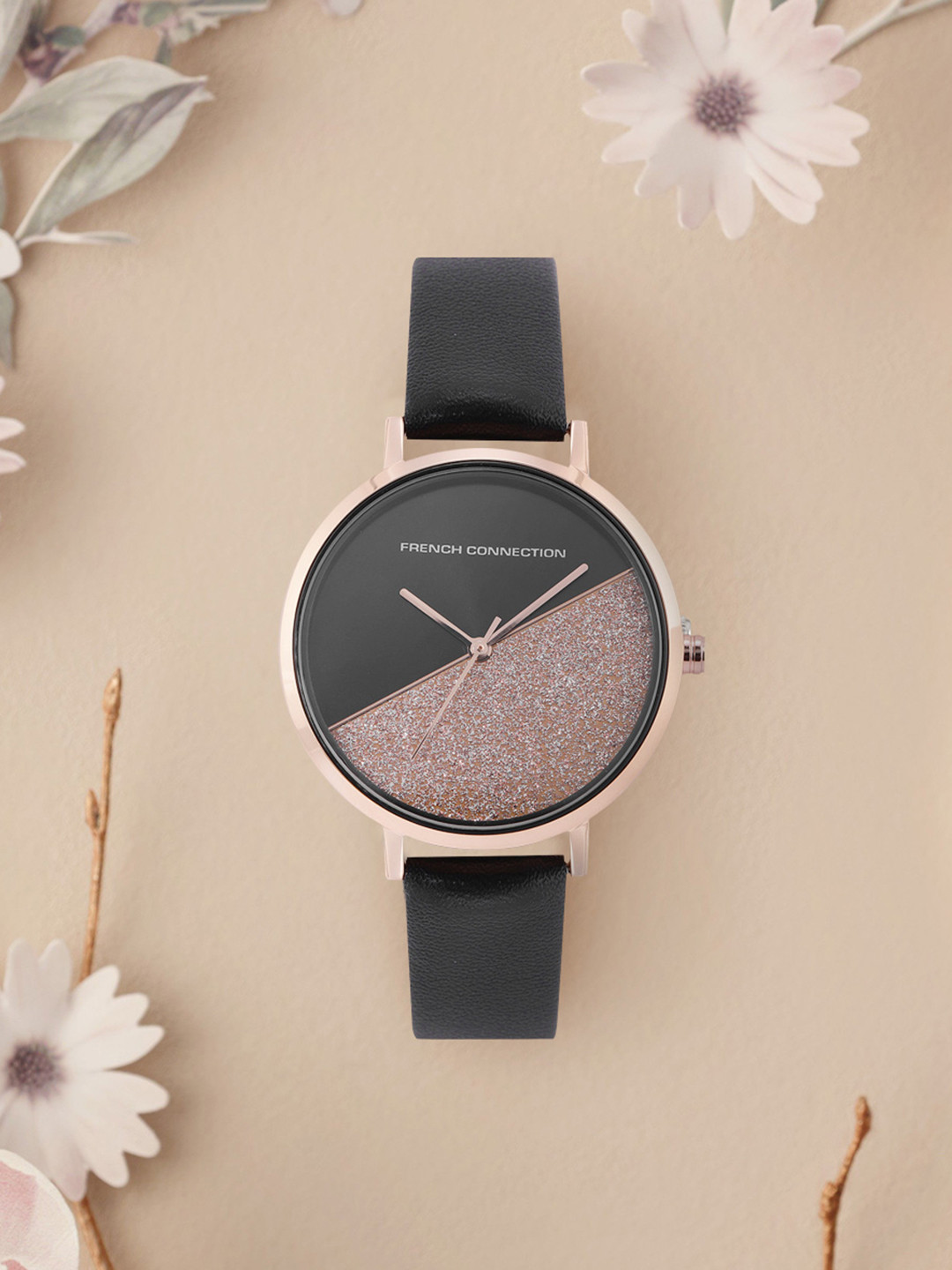 French Connection Women Black & Pink Analogue Watch FCN0008A-R