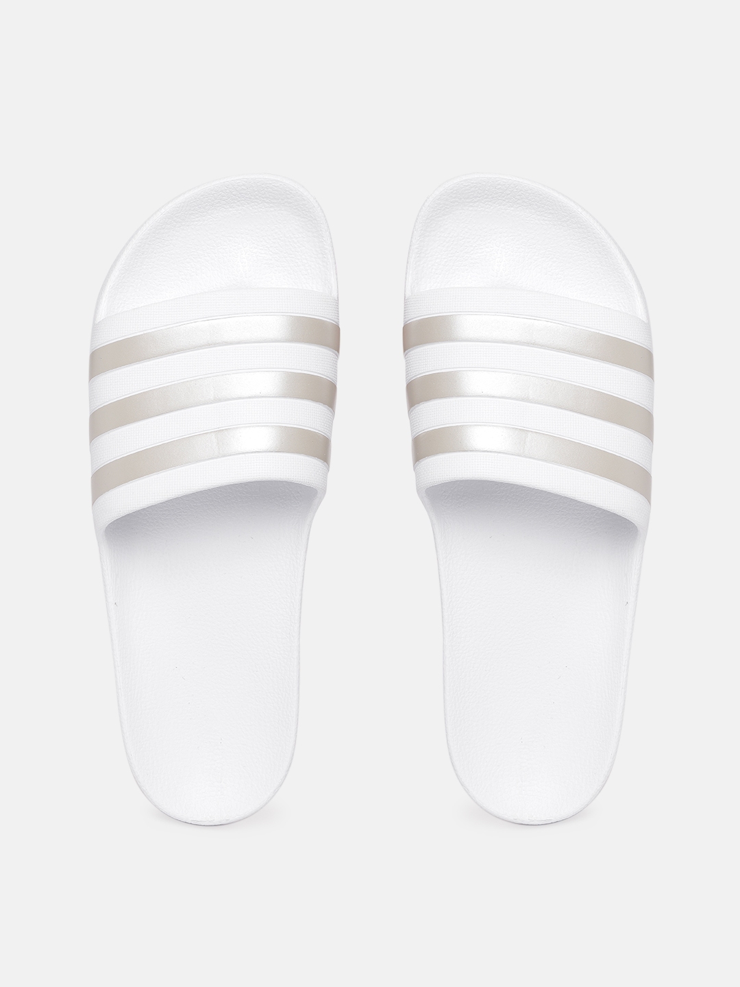 Buy ADIDAS Unisex White Grey Striped Sliders Flip Flops for Unisex 13442172 Myntra