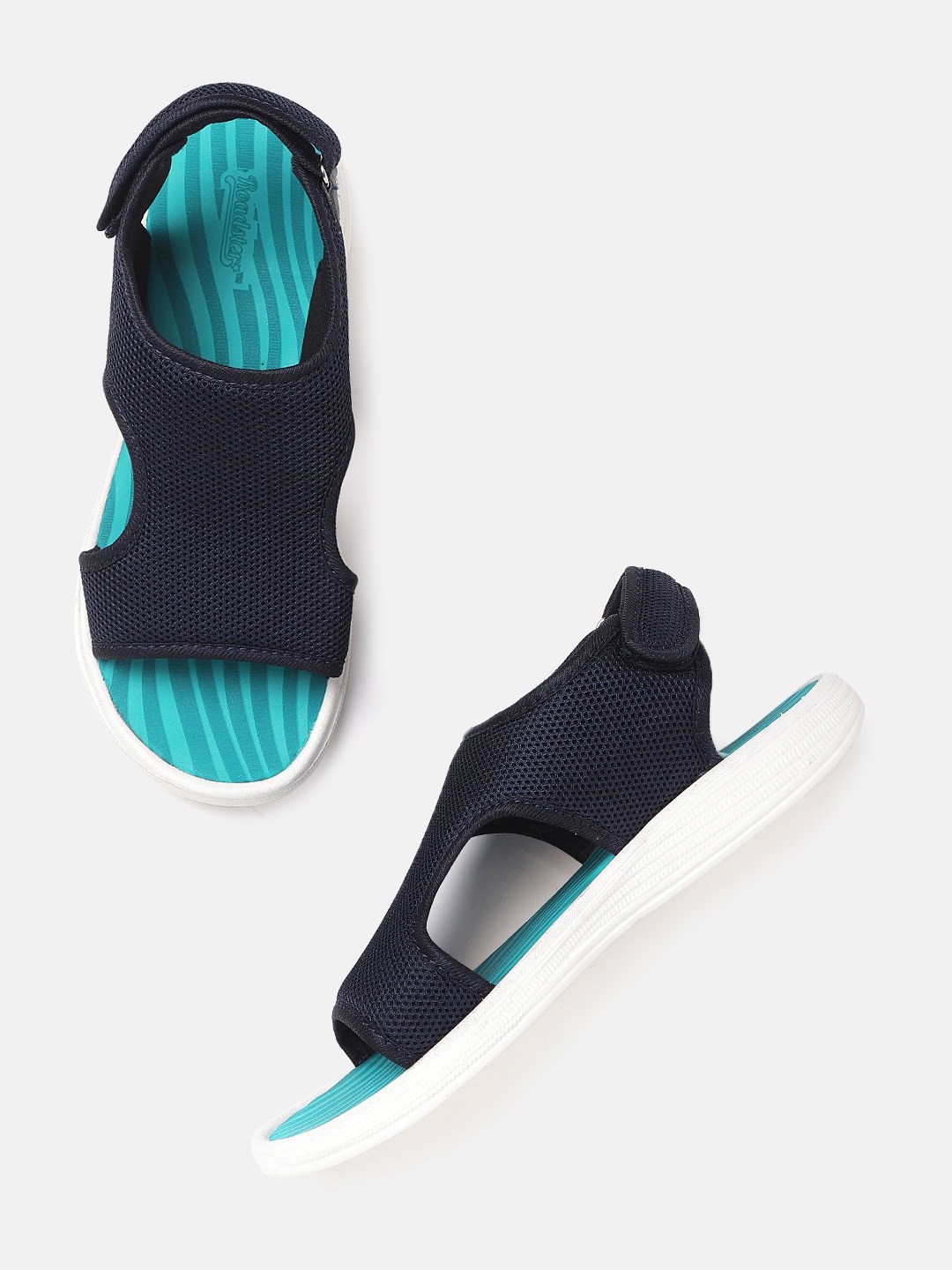 Roadster Women Navy Self Design Sports Sandals with Cut Outs