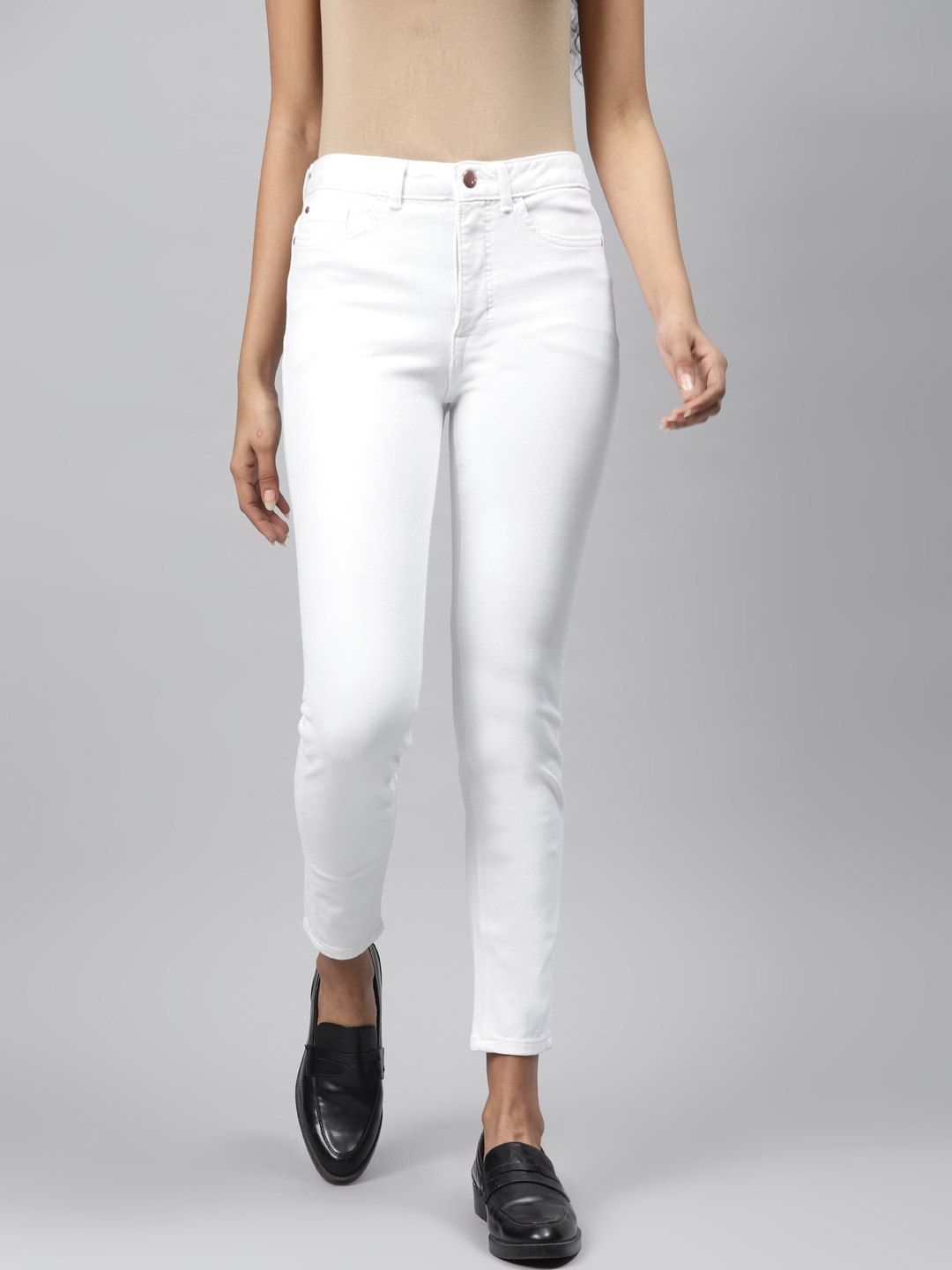 Marks & Spencer Women White Magic Skinny Fit Mid-Rise Clean Look Stretchable Jeans
