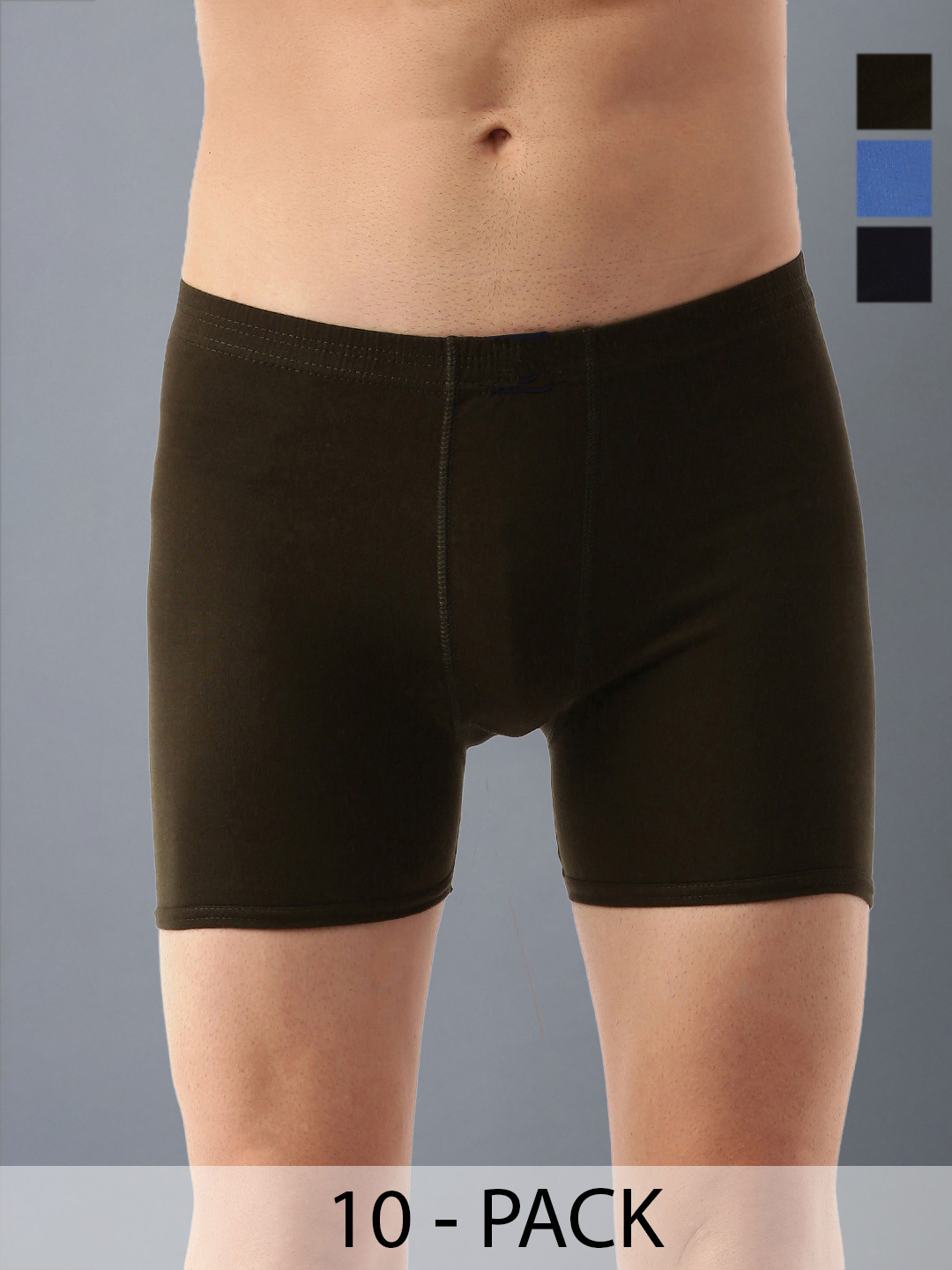 Dollar Lehar Mens Combed Cotton Trunk - Pack of 10 - Assorted