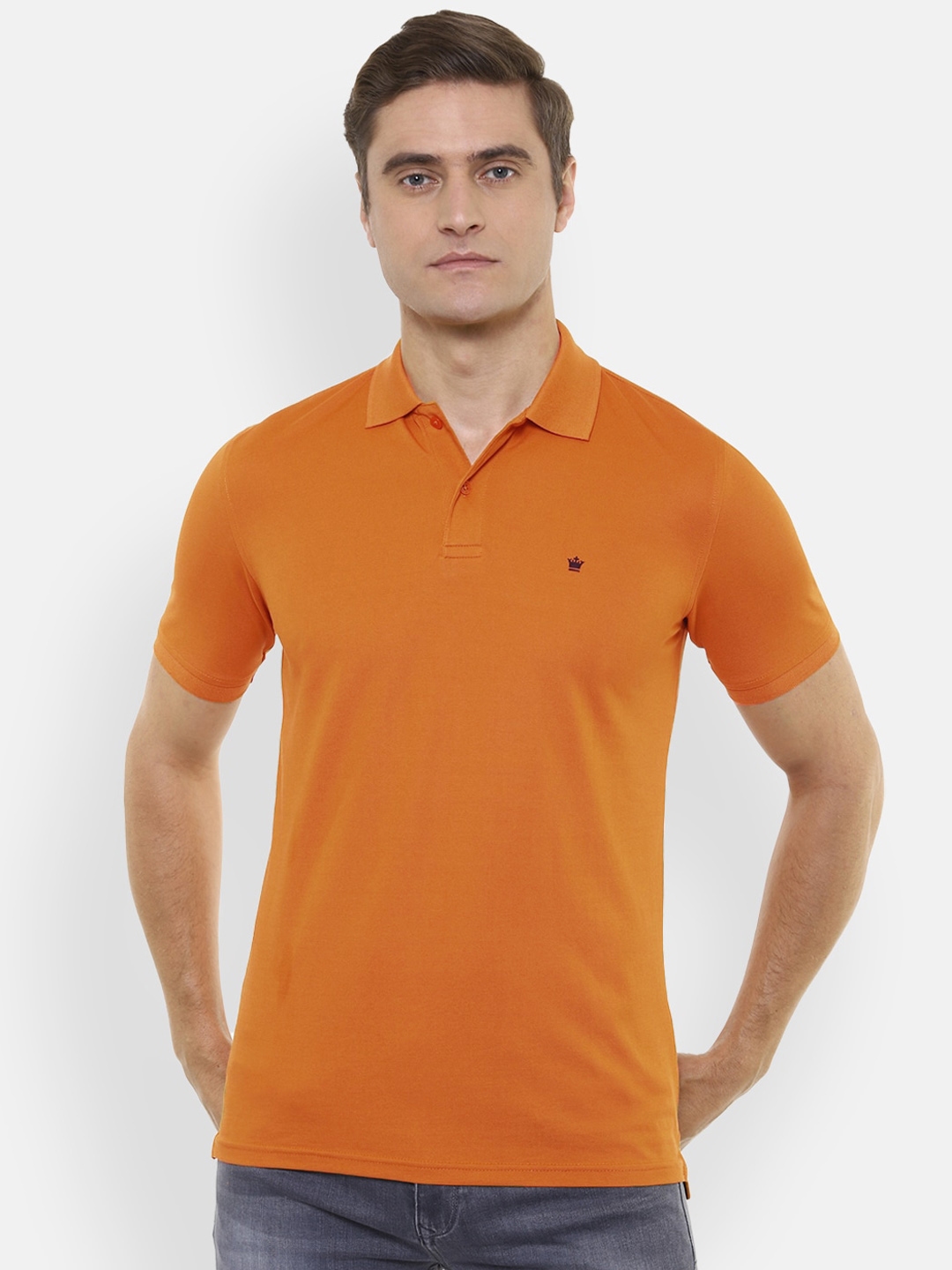 Louis Philippe Men Yellow Solid Polo T-Shirt: Buy Louis Philippe