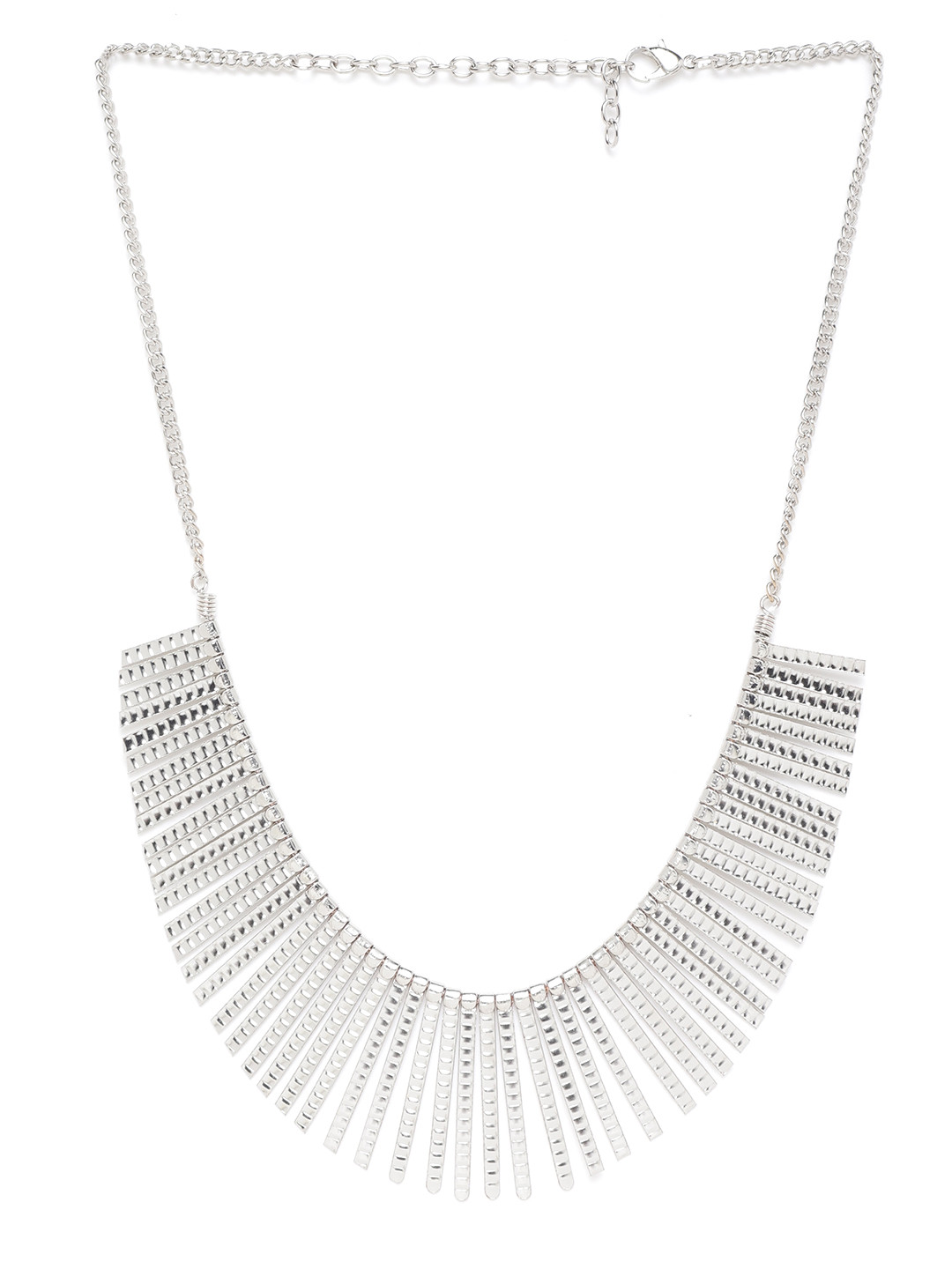 RICHEERA Women Silver-Plated Spiked Tribal Necklace