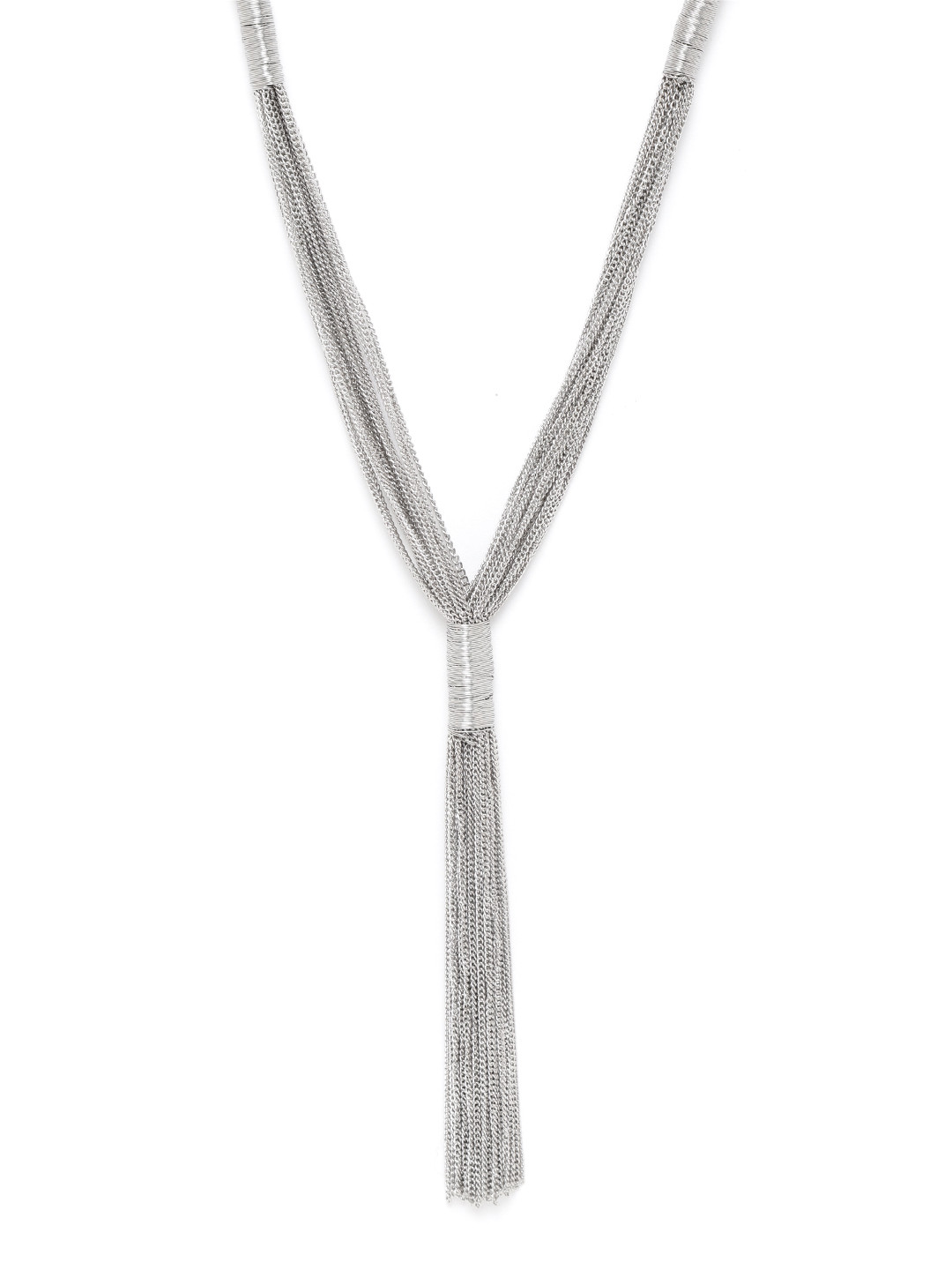 RICHEERA Silver-Plated Tasselled Multi-Stranded Necklace