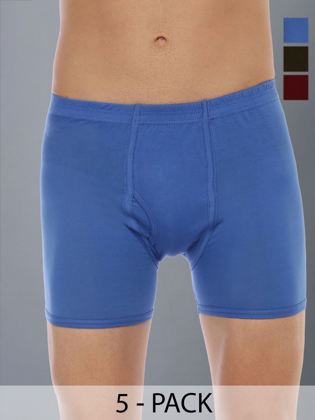Dollar Lehar Mens Combed Cotton Trunk - Pack of 5 - Assorted