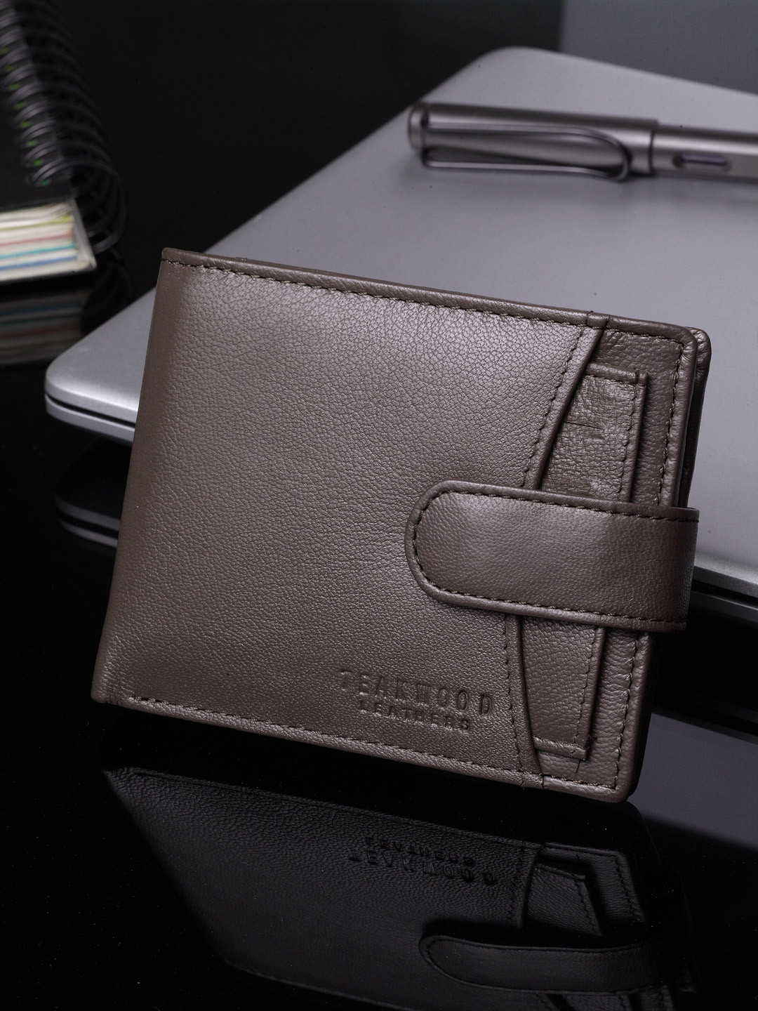 Teakwood Leathers Men Brown Solid RFID Protected Genuine Leather Two Fold Wallet