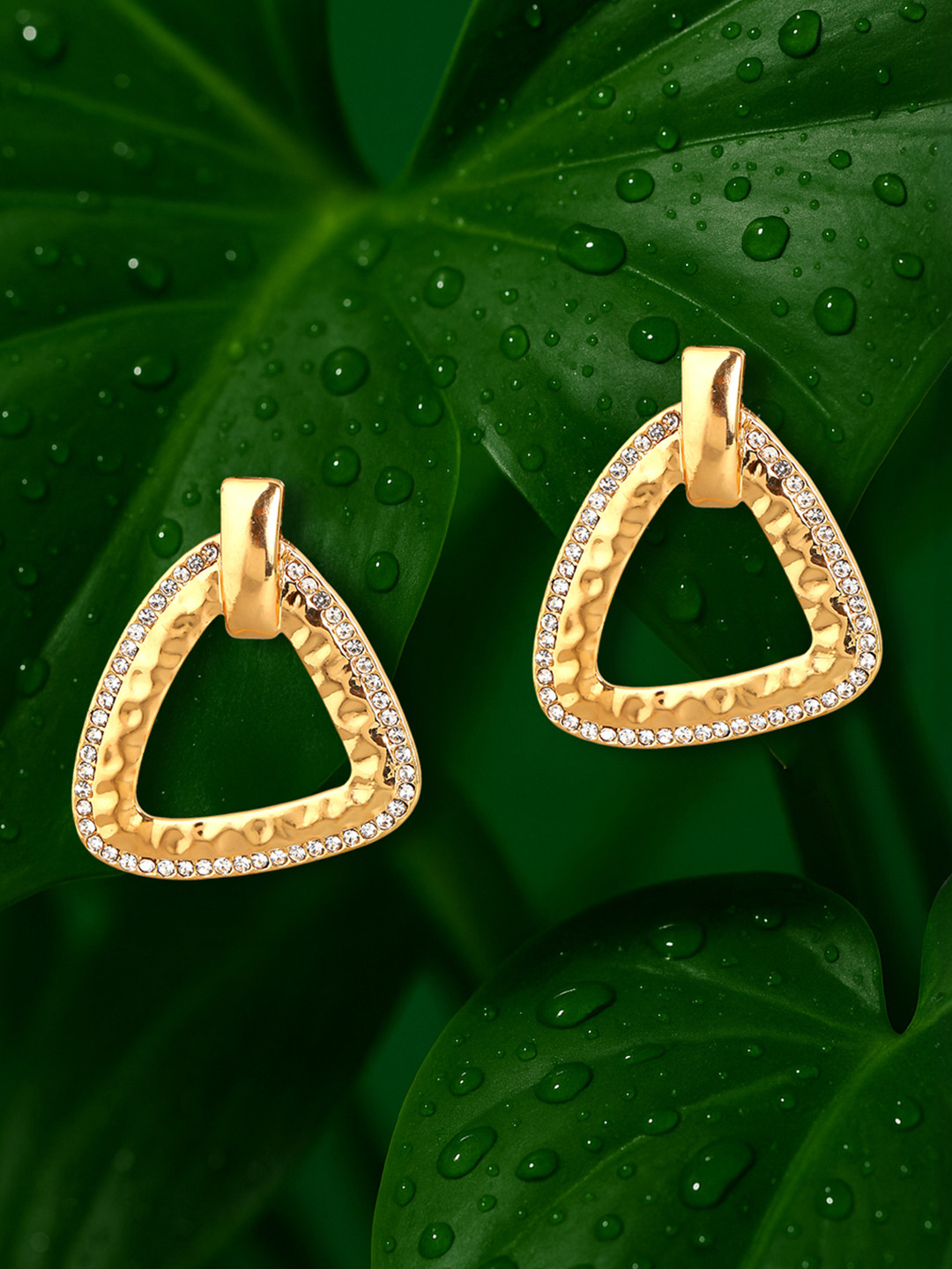 TOKYO TALKIES X rubans FASHION ACCESSORIES Gold-Plated Zircon Stone Drop Earrings