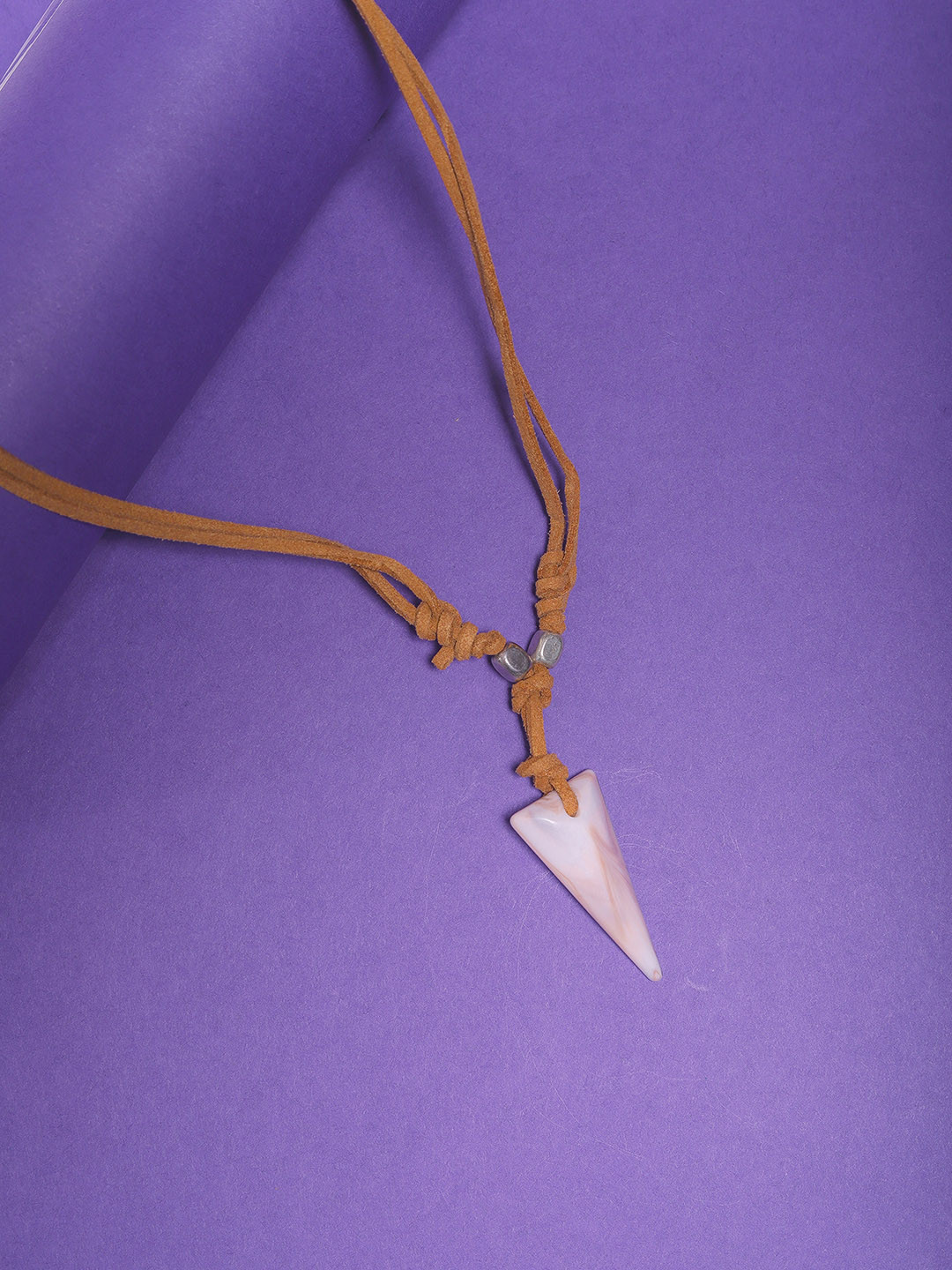 JEWEL JUNCTION Men White & Brown Handcrafted Necklace